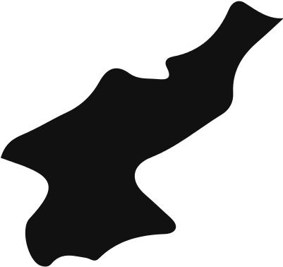 North Korea Black Country Map Shape Vector - North Korea Country Shape (400x400)
