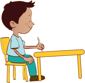 Niño Sentado En Escritorio - Niño Sentado En Escritorio (390x349)