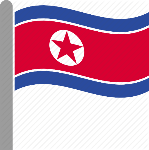 North Korean Flag With Pole Png Clipart North Korea - North Korean Flag With Pole Png (510x512)