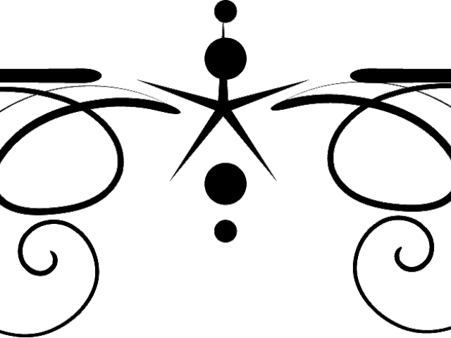 Filigree Png Divider Clipart Free - Black Decorative Line Png (640x480)