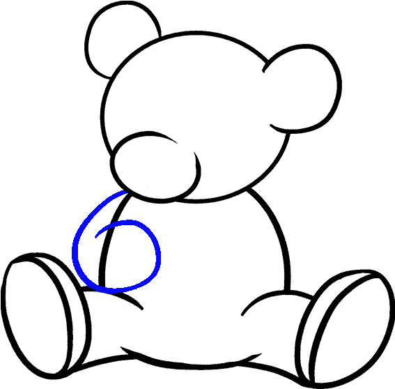 Clip Art Free Library Barney Drawing Easy - Bear (678x600)