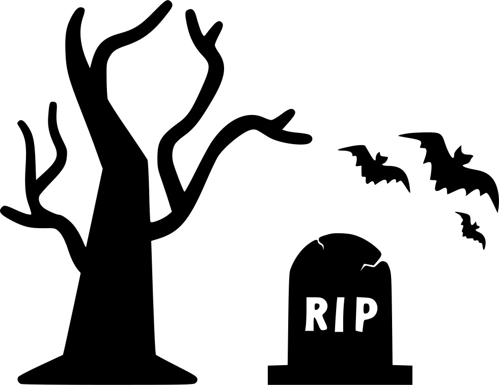 Tree Hanging Halloween Rip Grave Spider Night Comments - Halloween Tree Icon (980x756)