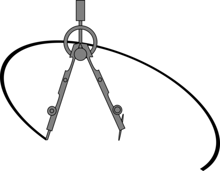 Architecture Compass Drawing Art - Math Compass Clipart (437x340)
