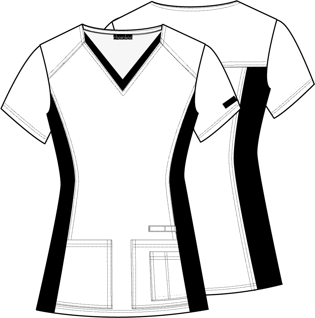 V-neck Knit Panel Top - Top (1051x1051)