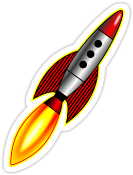 Retro Rocket By Artberry - Retro Rocket By Artberry (375x360)