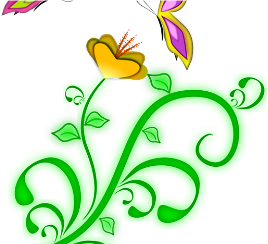 Vines Clipart Flowering Vine - Borboletas Png (640x480)
