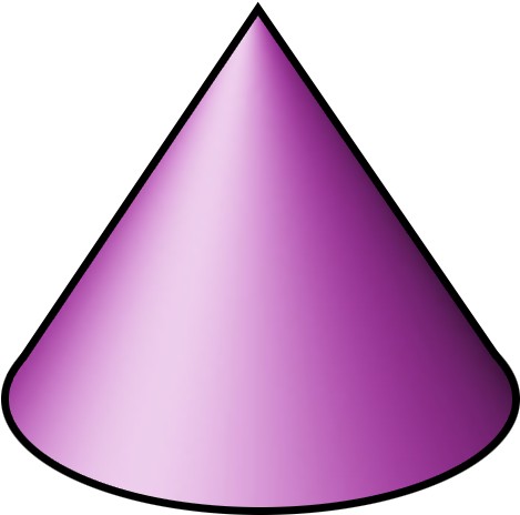 Grade Math D Shapes - Purple Cone 3d Shape (500x500)