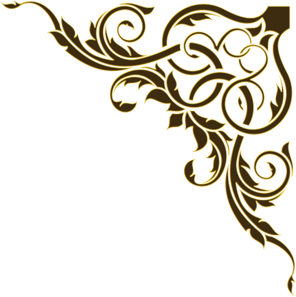 Ornement Angle Clipart Ornament Drawing Stencil - Décoration Coin De Page Doré Png (600x623)
