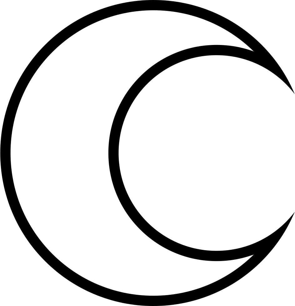 Moon Outline Png - Crescent Moon Outline (944x980)