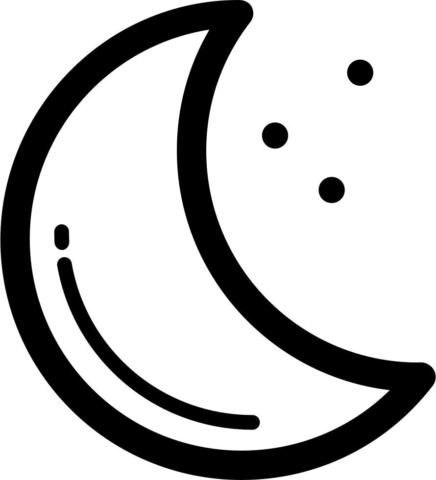 Crescent Svg Icon Free - Contorno De Una Luna (890x980)