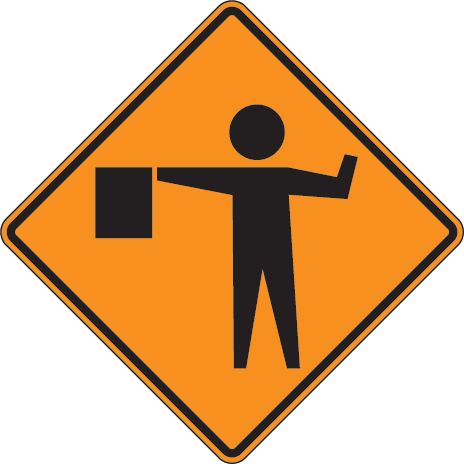 Traffic Signs - Flagger Ahead Sign (464x464)