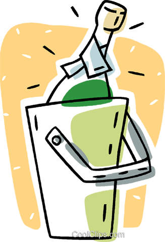 Bottle Of Champagne Royalty Free Vector Clip Art Illustration - Sekt Vektor (327x480)