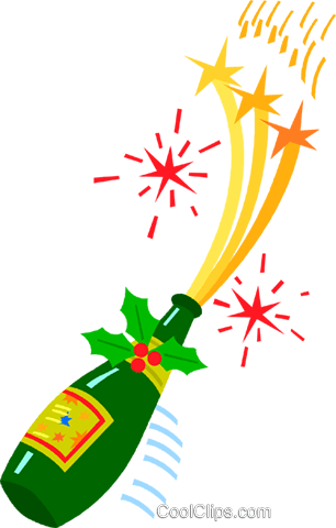 Champagne Bottle Royalty Free Vector Clip Art Illustration - Christmas Alcohol Clip Art (306x480)