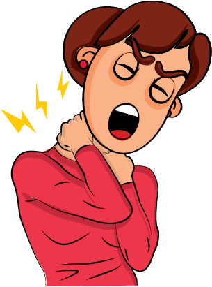 Pain Or Discomfort In One Or Both Arms, The Back, Neck, - Cartoon (323x410)