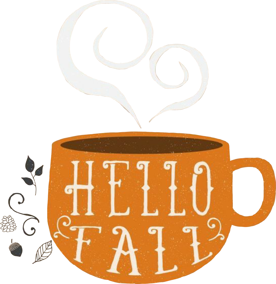 Hellofall Fallcolorscoffeecup Cup Fall Sticker - Hello Fall Phone Background (947x976)