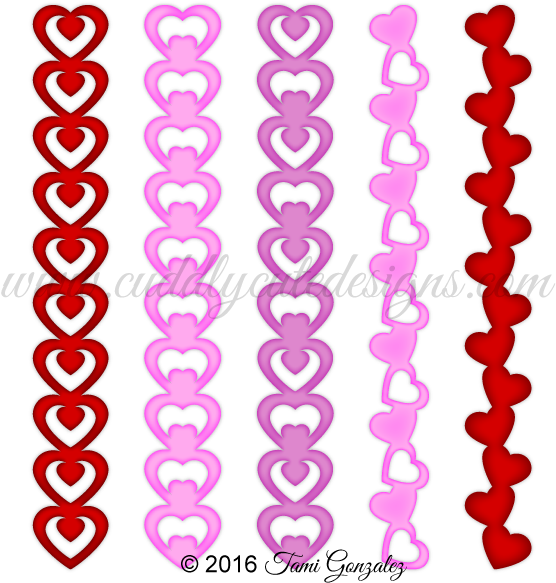 Vertical Heart Borders - Vertical Heart Borders (600x600)