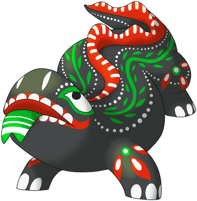 Lobo [dark], Bicho [dark/bug], Colibri [dark/flying], - Alebrije Pokemon (999x1000)