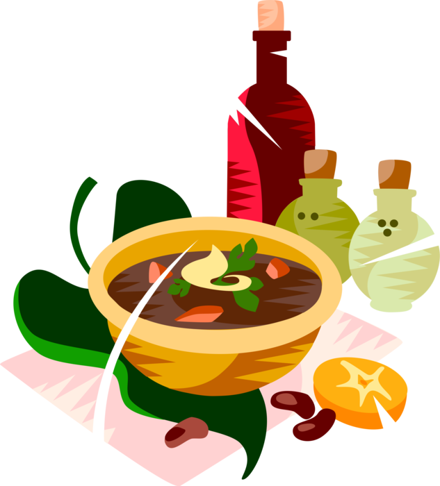 Black Vector Image Illustration Of Brazilian - Soup Vector Png (633x700)