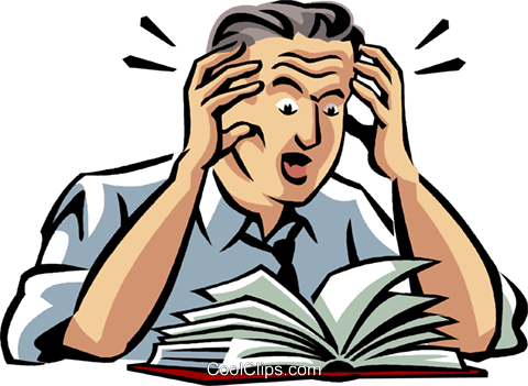 Stressed While Reading Through - Stressed Person Clipart Transparent (480x351)