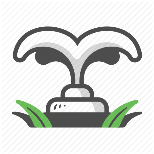 Png Black And White Library Garden Mono Color Mini - Fountain (512x512)