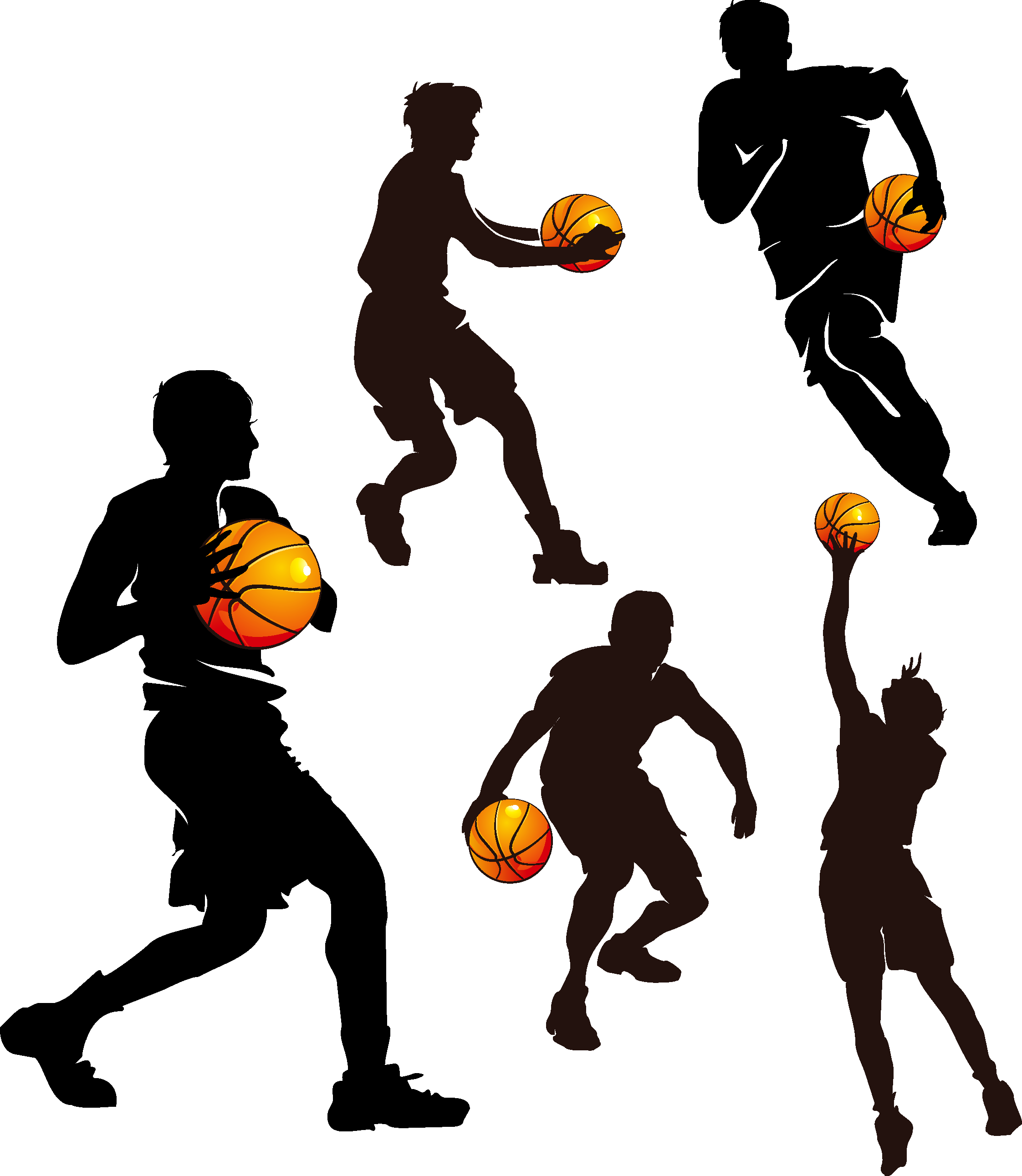 Jpg Library Stock Sport Clip Art Transprent - Basketball Silhouette (2244x2583)
