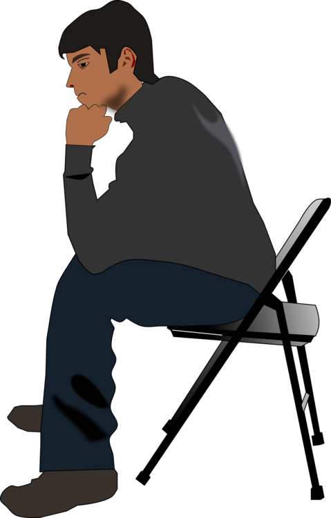 Computer Icons Chair Sitting Table Context Menu - Sitting On A Chair Clipart (479x750)