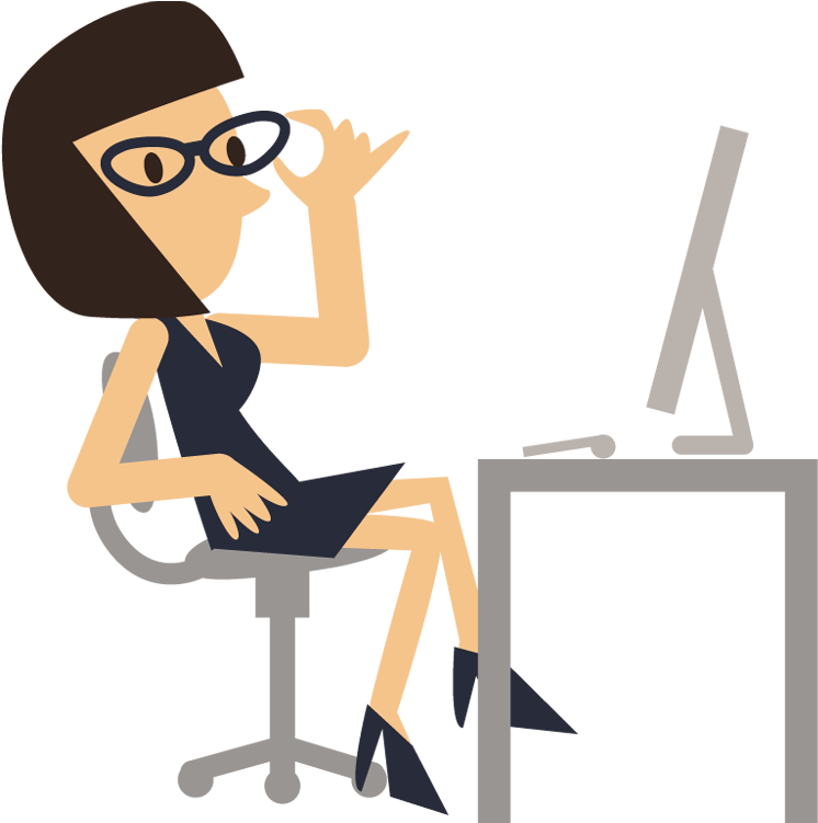Portfolio Designshop A Young Woman Sitting At - Job Clipart Girl (750x760)