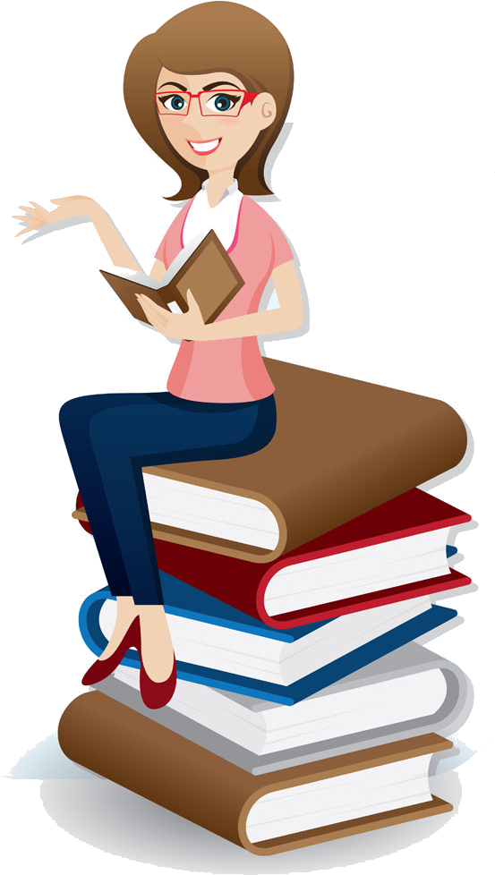 Professional Clipart Professional Girl - Woman Reading Book Cartoon (1103x1286)