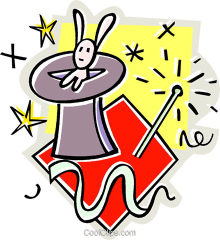 Rabbit In A Hat, Magic Royalty Free Vector Clip Art - Magicien Enfants (440x480)