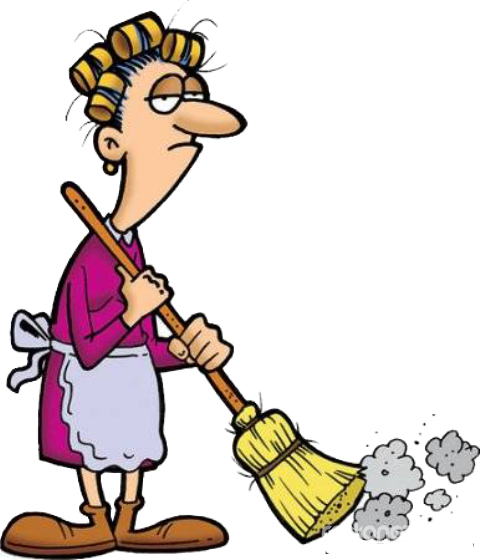 Беспорядок Притягивает Неприятности - Carol Burnett Sweeping (480x560)