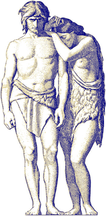 Garden Of Eden Adam And Eve Paradise Forbidden Fruit - Adam And Eve Vector (530x750)