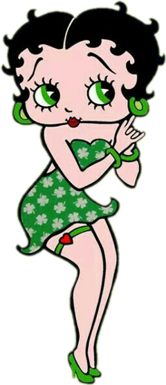 Irish Green Cartoon Sticker Stickerremix - Feliz Cumpleaños Betty Boop (240x554)