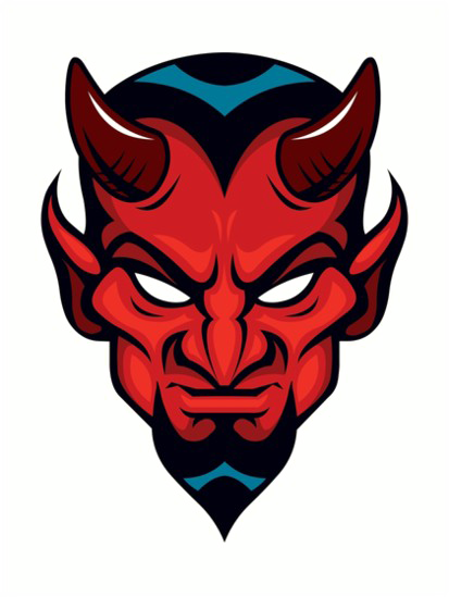 Devil Head Png - Red Devil Png (413x549)