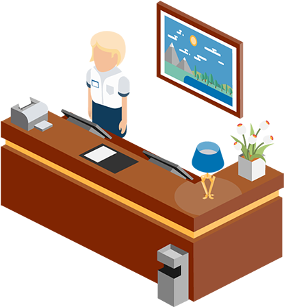 Hotels Can Manage Their Front Office, Pos , Accounts, - Toon Using Point Of Sale Transparent (450x447)