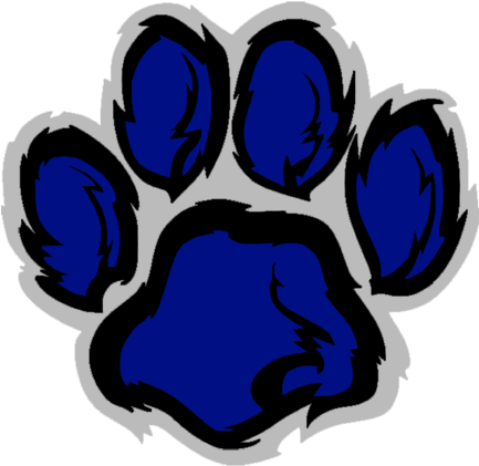 Johnson Elementary School - Tiger Paw Blue Png (432x432)