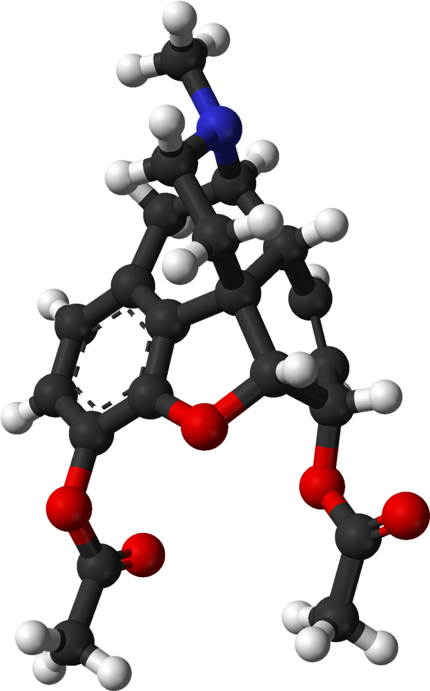 Heroin From Xtal Vertical 3d Balls - Heroin Molecule 3d Model (722x1100)