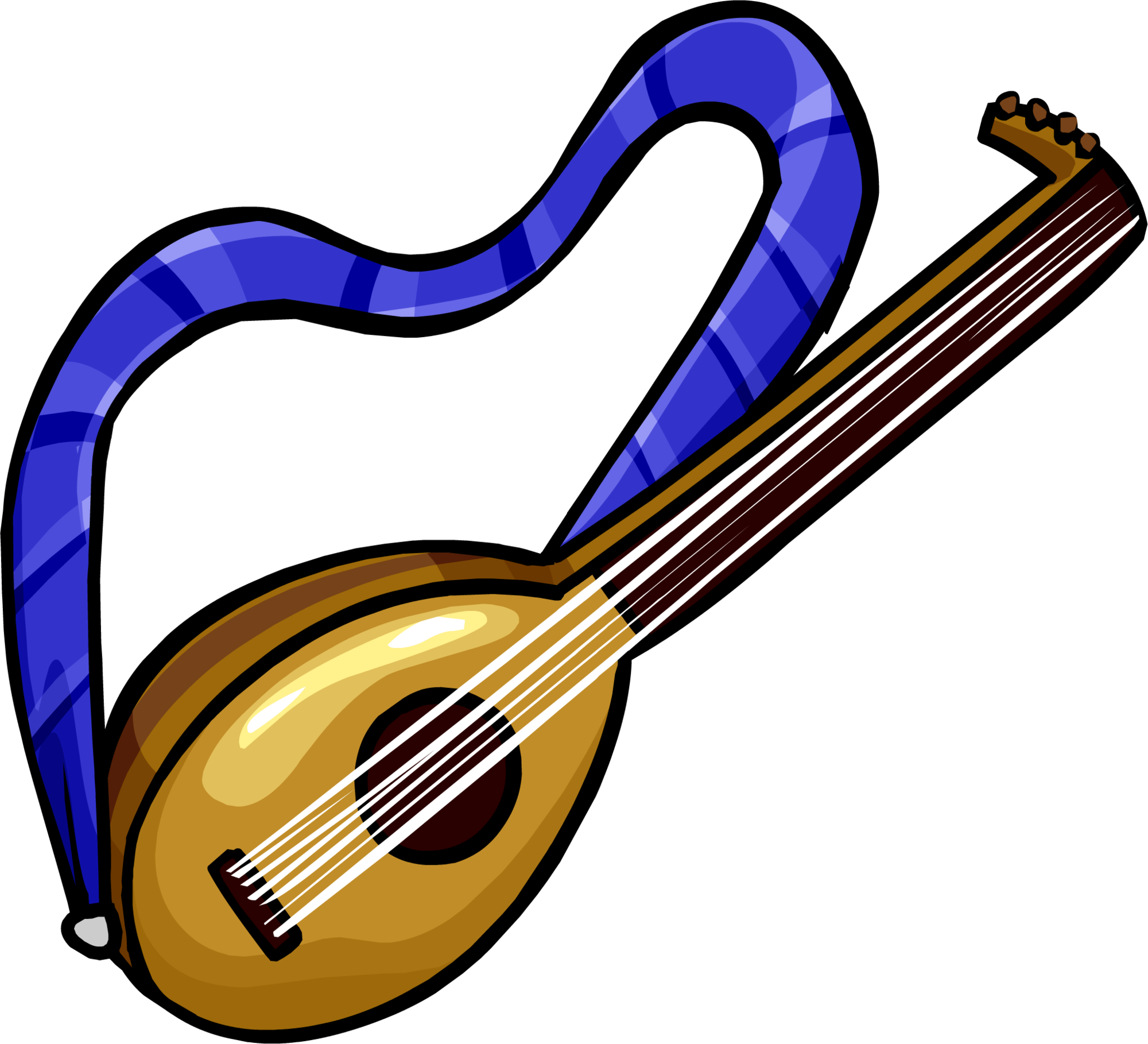 Instrument Clipart Music Club - Lute Club Penguin (2000x1818)