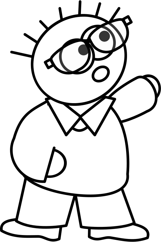 Man Pointing Clip Art At Clker - Jumping Clip Art Black And White (531x800)