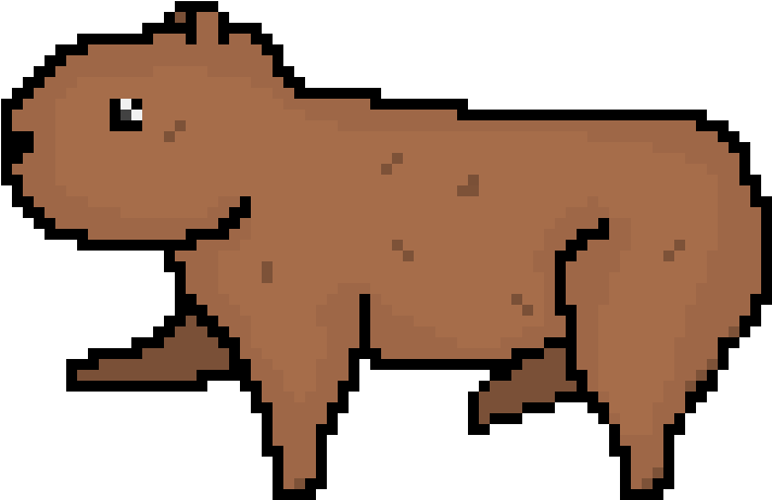 Capybara Walk - Capybara Pixel Art (780x500)