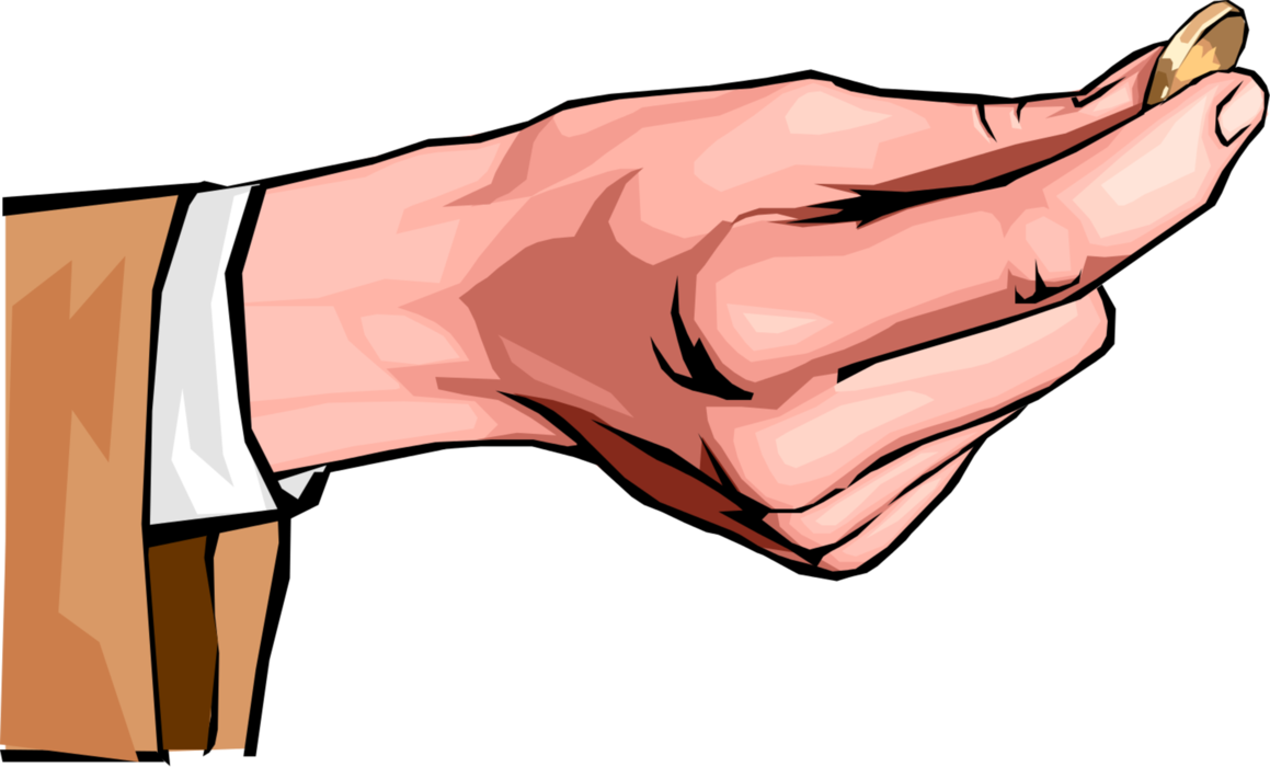 Coin Clipart Hand Holding - Hand Coin Png (1159x700)