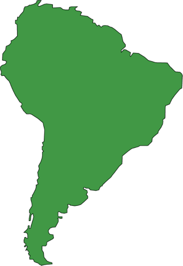 Capybara Clipart Seasons - Easy Map Of South America (363x526)