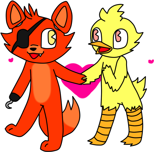 Image Library Stock By Ninjataz On Deviantart - Foxy And Chica Drawings (626x601)