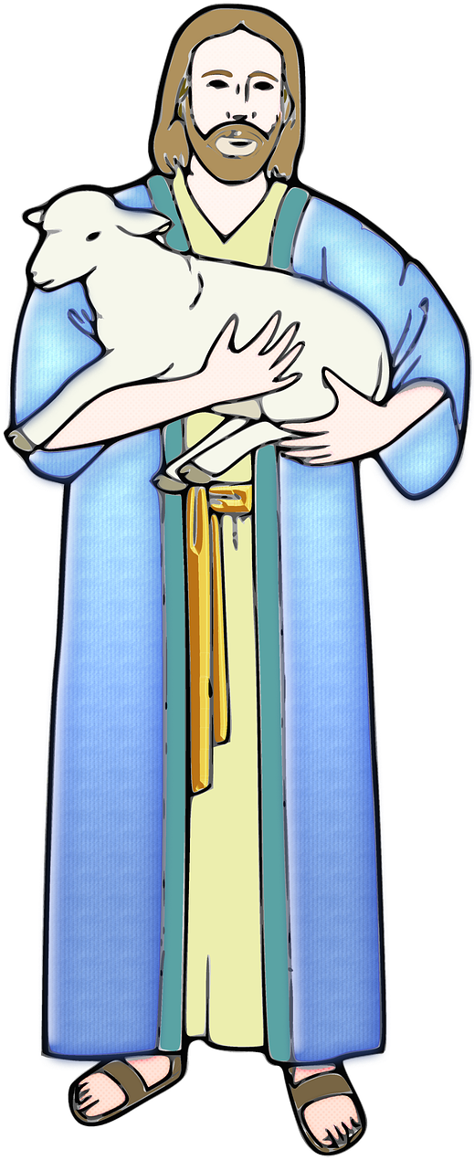 Jesus Christ Sheep - Jesus Con Ovejas Png (518x1280)