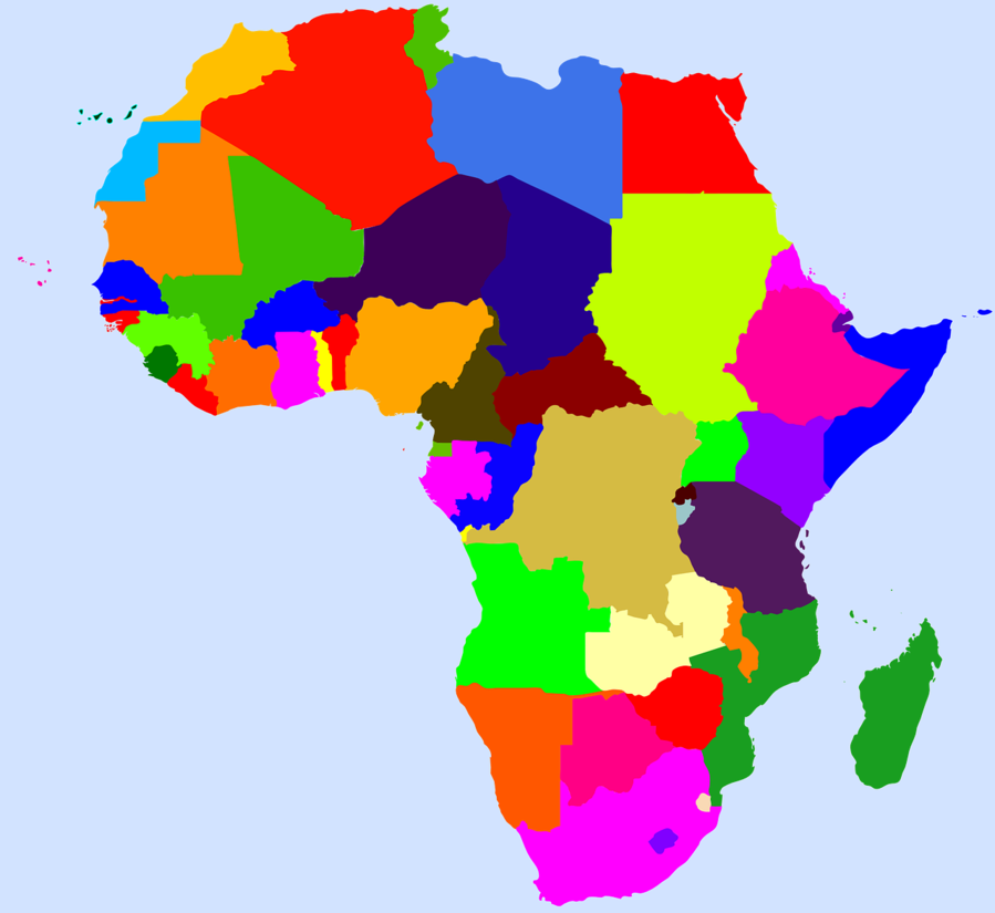 Download Mapa De Africa A Color Clipart Africa Map - Copyright Free Pictures Of Africa (899x825)