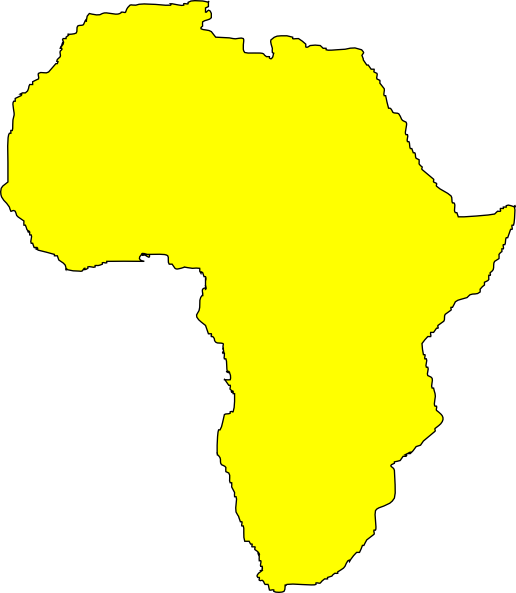 Png Freeuse Clip Art At Clker - Africa Map Clipart Yellow (516x593)