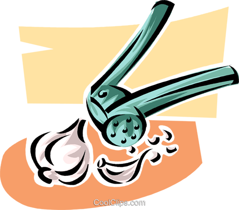 Garlic Press Royalty Free Vector Clip Art Illustration - Garlic Crusher Clipart (480x423)