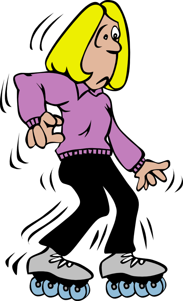 Onlinelabels Clip Art - Can T Skate Cartoon (608x1000)