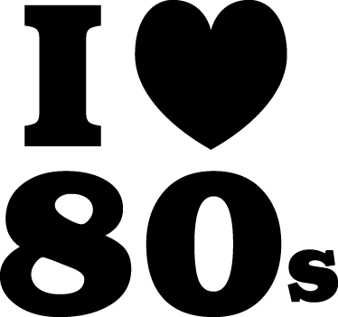 I Love The 80s Png - 80's Black And White (374x351)