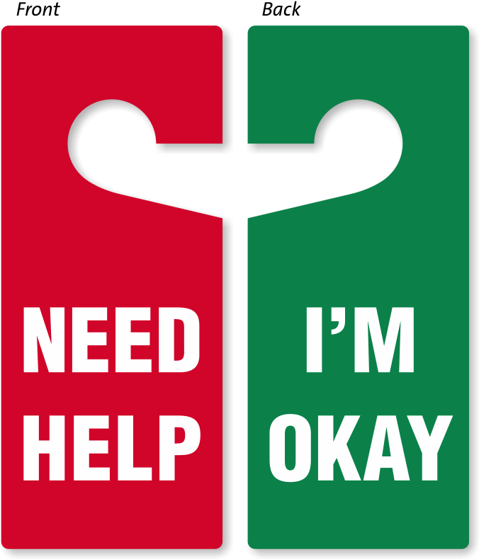 I'm Okay Door Hanger - Door Hanger Hd Png (683x800)