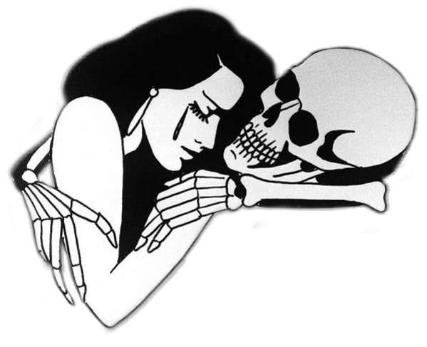 Skeleton And Girl Crying (599x487)